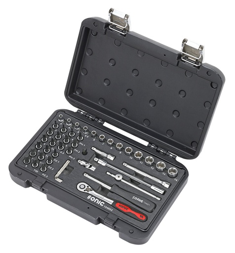 [104602] Sonic Socket and Bit Set with Ratchet 1/4" 46-Piece (104602, SONIC)