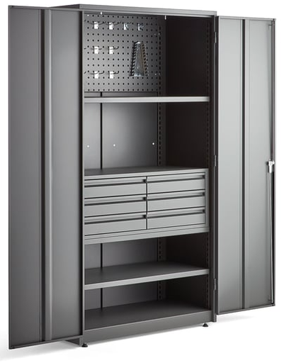 [22127] Įrankių spinta 1900x1020x500, su įrankių sienele, rakinama