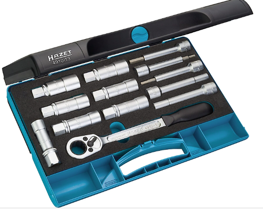 [4910/13] Shock absorber tool set - 1/2 inch (12.5 mm) square, hollow (4910/13, HAZET)