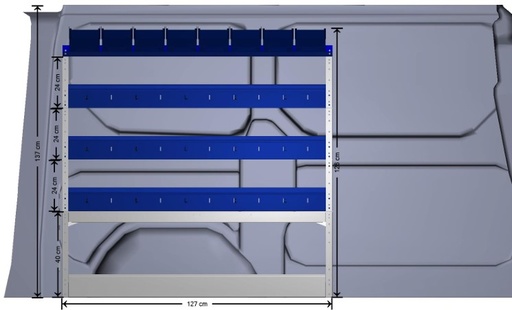 [TRAFIC 2014 - L1H1] Lentynų sienelė autobusiukui TRAFIC 2014 - L1H1, 20241120, TECNOLAM