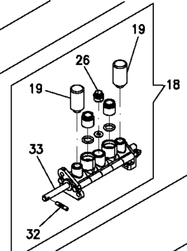 [730091710] Padangos nuspaudimo pedalo vožtuvų blokas montavimo staklėms G840 ELS.22, Ravaglioli