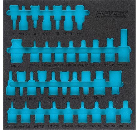[163-407L] HAZET 2-component soft foam insert 163-407L - L x W: 344 mm x 342 mm