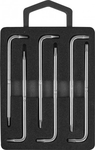 [H09MT06S] 6PCS STAR TAMPERPROOF KEY SET CR-MOLY, NICKEL FINISHED (H09MT06S, JONNESWAY)