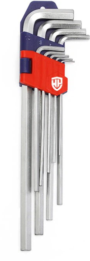 [HK10S] 10 PCS LONG ARM HEX KEY SET 1.5, 2, 2.5, 3, 4, 5, 6, 7, 8, 10 MM (HK10S, THORVIK)