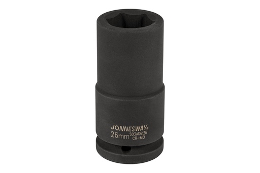 [S03AD6126] Ilga smūginė galvutė 3/4" 6-briaunė 26 mm (S03AD6126, JONNESWAY)