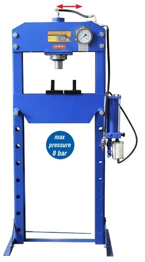[03.031.32LT] HIDRAULINIS-PNEUMATINIS PRESAS SU MANOMETRU 30T Spin 03.031.32LT
