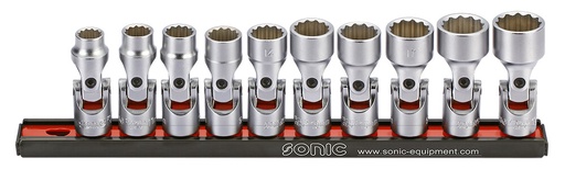 [201014] Universal 12-point sockets 3/8 set, 10 pcs (201014, SONIC)