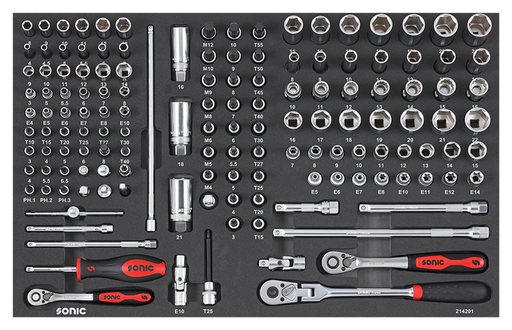 [214201] Įrankių komplektas į vežimėlius (142vnt) 
