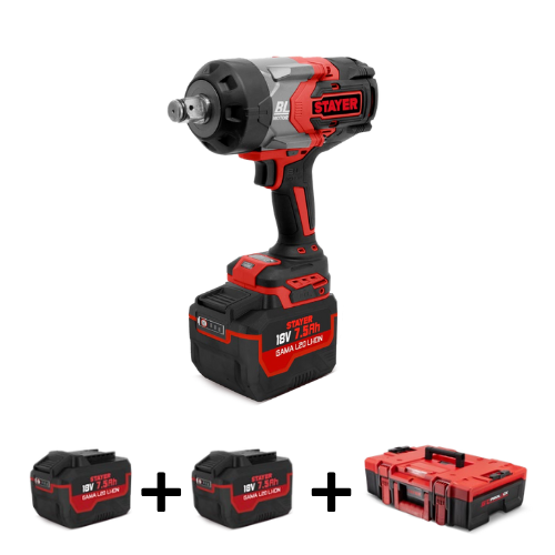 [1.3845] IWB 1800 L2027 – akumuliatorinis bešepetėlinis smūginis veržliasūkis 18 V 1”, 1.3845, Stayer