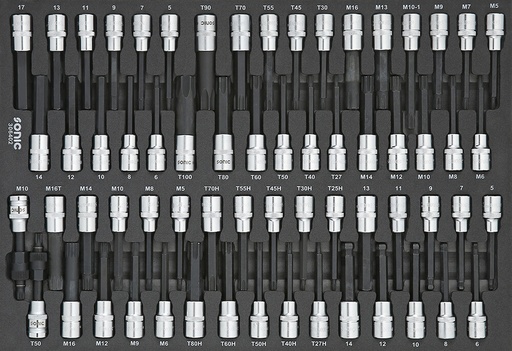 [306402] Įrankių komplektas į vežimėlius (64vnt), Sonic Equipment (306402, SONIC)