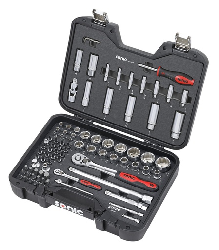 [308502] Socket set 1/4″ and 1/2″, BMCS (SAE), 85 pcs (308502, SONIC)
