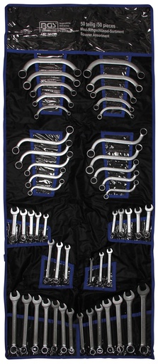 [32500] Kombinuotų raktų asortimentas | coliniai / metriniai dydžiai | 50 vnt.