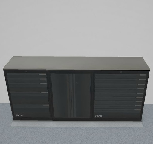 [S21659] Workbench with metal tabletop 2193mm NEXT MSS SONIC S21659