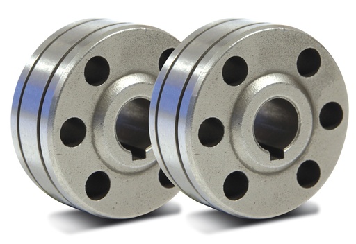 [042407] Set of 2 type B rollers – flux-cored steel Ø0.9 - 1.0/1.2 (042407, GYS)