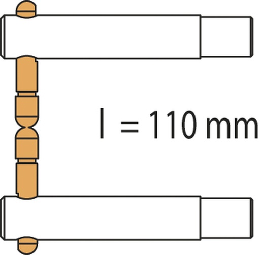 [047945] PORTASPOT 230 PX1 DOUBLE ARM - CENTRED ELECTRODE (110mm) (047945, GYS)