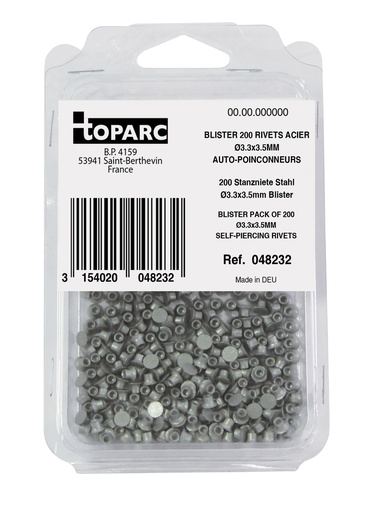 [048232] Self-drilling steel rivets Ø3.3×3.5 mm, 200 pcs (048232, GYS)