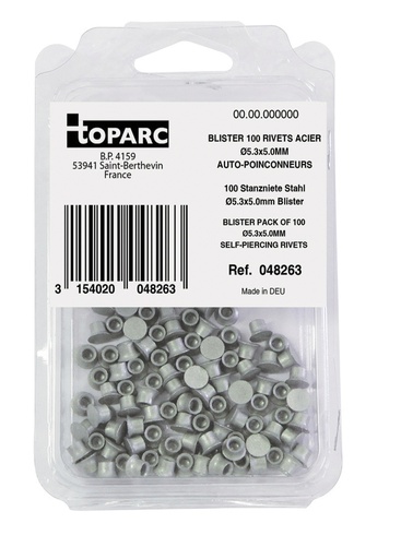 [048263] Self-drilling steel rivets Ø5.3 × 5.0 mm, 100 pcs (048263, GYS)