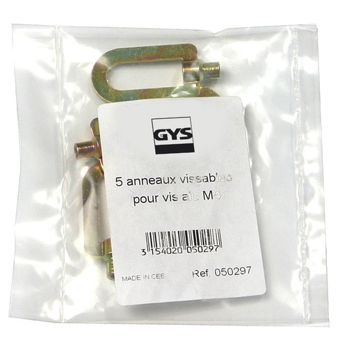 [050297] 5 SCREWABLE RING FOR ALU SCREWS M4 (050297, GYS)