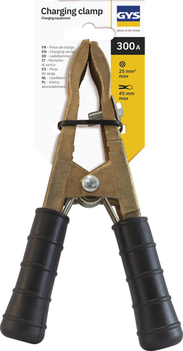 [053601] Brass earth clamp 300 A – black cover (bulk) (053601, GYS)