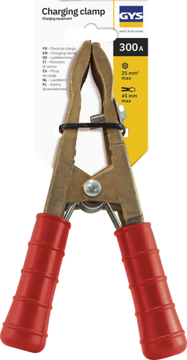 [053700] Brass earth clamp 300 A – red cover (bulk) (053700, GYS)