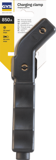 [053793] CURVED INSULATED CLAMP 850A BLACK - on card (053793, GYS)