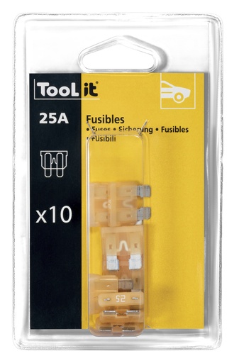 [054516] Fuse kit 10 × 25 A, blade, for chargers (054516, GYS)