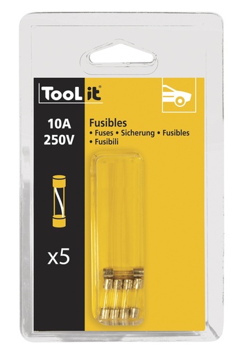 [056527] Set of 5 fuses 10 A 250 V slow blow – GYSFLASH 40-50-100A HF (056527, GYS)