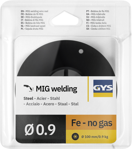 [086104] Flux cored wire, No Gas, Ø0.9 – 0.9 kg S100 plastic reel – E71T-GS (086104, GYS)