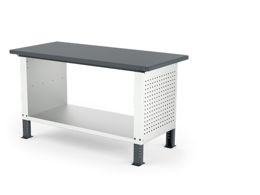 [ELRC-150-A2G] MONO workbench, adjustable height, closed sides, flat top, shelf 600 mm, 1500 mm, Filcar (ELRC-150-A2G, FILCAR)
