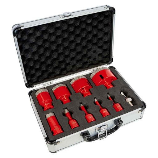 [DTBKS6-68] Vacuum brazed diamond core drill set, 10 pcs (DTBKS6-68, HOLZMANN)