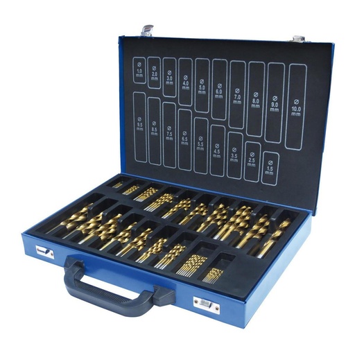 [SPS170TIN] Drill bit set HSS, 170 pcs, 1-10 mm, TiN (SPS170TIN, HOLZMANN)