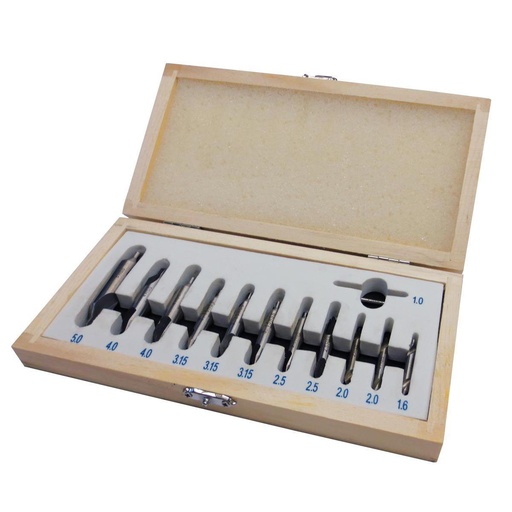[ZBS12TLG] Centre drill set 12 pcs, 1-5mm, metric (ZBS12TLG, HOLZMANN)