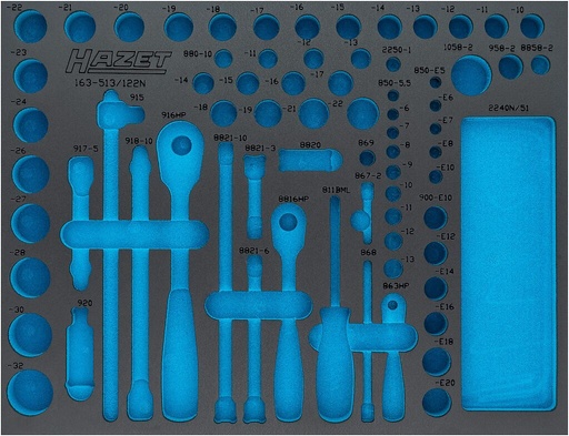 [163-513LN] Two-component foam tool insert 520×398×35 mm (163-513LN, HAZET)