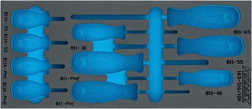 [163-516LN] Two-component foam tool insert 400×172×35 mm (163-516LN, HAZET)