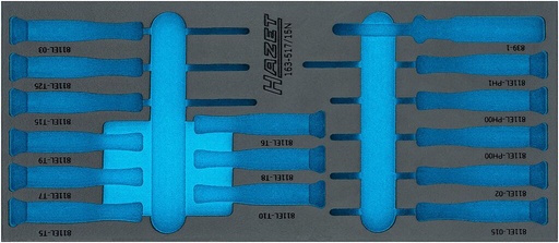 [163-517LN] Two-component foam tool insert 400×172×35 mm (163-517LN, HAZET)