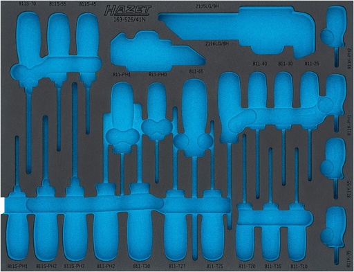 [163-526LN] Dvikomponentis putų įdėklas įrankiams 519×390×35 mm (163-526LN, HAZET)