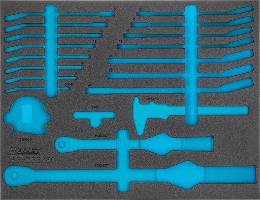 [163-533L] Two-component foam tool insert 519×398×38 mm (163-533L, HAZET)