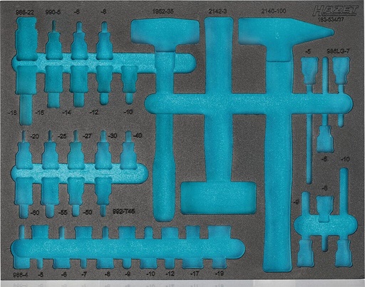 [163-534L] Two-component foam tool insert 525×403×38 mm (163-534L, HAZET)