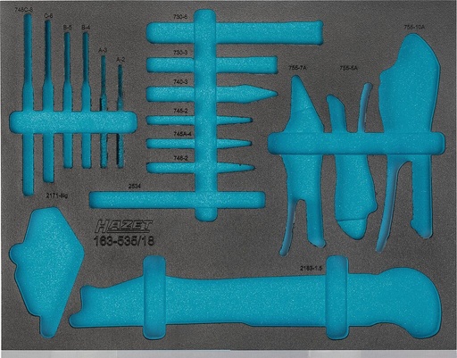 [163-535L] Dvikomponentis putų įdėklas įrankiams 525×403×38 mm (163-535L, HAZET)