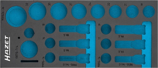 [163-570L] Two-component foam tool insert 400×170×35 mm (163-570L, HAZET)