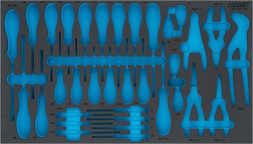 [163-604LN] Dvikomponentis putų įdėklas įrankiams 695×400×35 mm (163-604LN, HAZET)