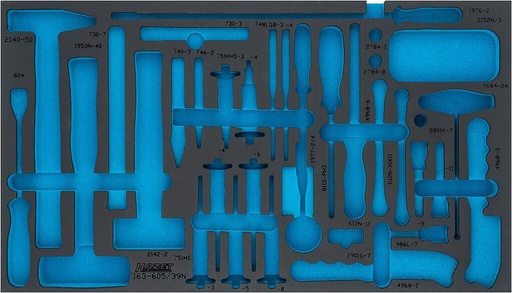 [163-605LN] Dvikomponentis putų įdėklas įrankiams 695×396×35 mm (163-605LN, HAZET)