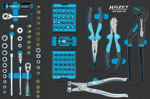 [163-629/100] Socket set, 100 pcs, 1/4 in. (163-629/100, HAZET)