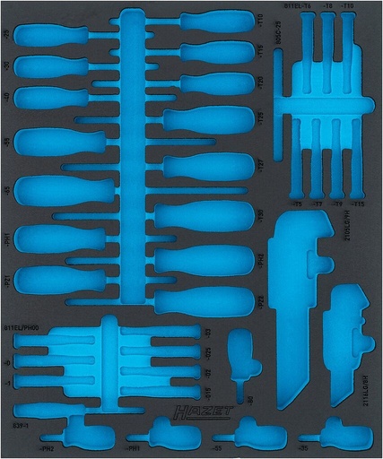 [163D-6LN] Two-component foam tool insert 522×440×35 mm (163D-6LN, HAZET)