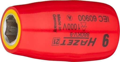 [880KV-9] Galvutė šešiakampė, izoliuota 1000 V, 9 mm, 3/8 col. (880KV-9, HAZET)