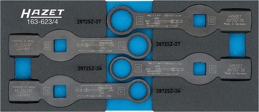 [163-623/4] Box-end wrench - striking face pattern set, L x W: 392 mm x 172 mm, 4-pieces (163-623/4, HAZET)