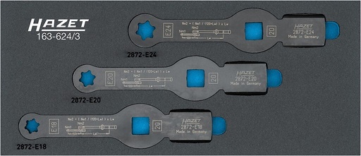 [163-624/3] Slogging (striking) box-end wrench set, 3 pcs, 392 × 172 mm (163-624/3, HAZET)