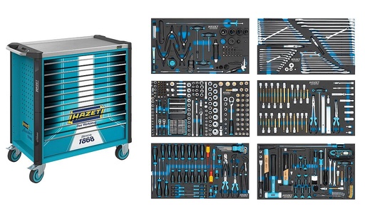 [179NXL-8S1/515] Įrankių vežimėlis Assistent su įrankiais (179NXL-8S1/515, HAZET)