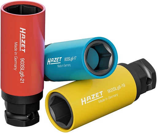 [903SLG6/3] Impact socket set 1/2″, external hex grip, 17/19/21 mm, 3 pcs (903SLG6/3, HAZET)