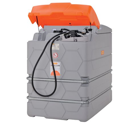 [10296] CUBE 2500 l dyzelino bakas, lauko, Basic, su atverčiamu dangčiu, 230 V siurblys, 4 m išdavimo žarna, automatinis antgalis (10296, CEMO)